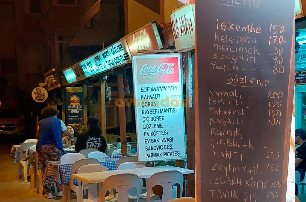 AVŞA ADASI MANTI GÖZLEME FİYATLARI